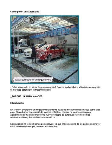 Como Poner Un Autolavado By Guiaparanegocio Issuu