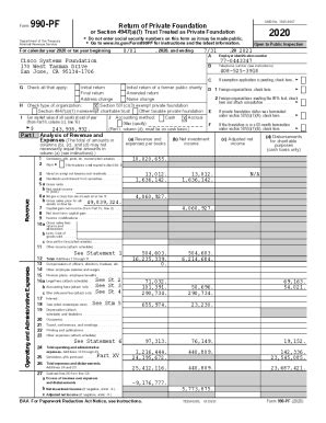 Fillable Online Pf Return Of Private Foundation Form Or Section