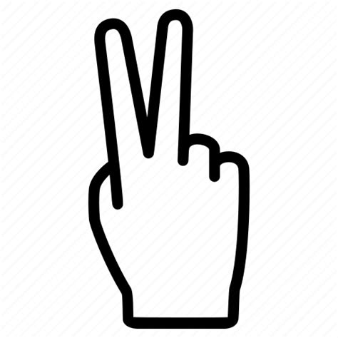 Fingers, gesture, hand, number, two icon - Download on Iconfinder