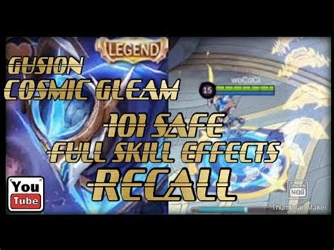 Gusion Legend Skin Cosmic Gleam Script Full Skill Effects And Recall