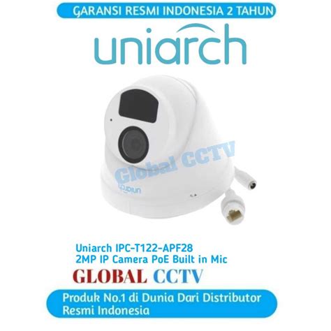 Jual Uniarch IPC T122 APF28 2MP Fixed Turret IP Camera CCTV Built In