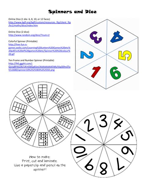 Spinner And Dice Templates Download Printable Pdf Templateroller