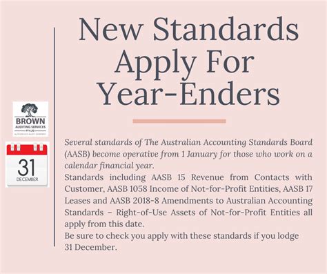 New Standards Apply For Year Enders Brown Auditing Services