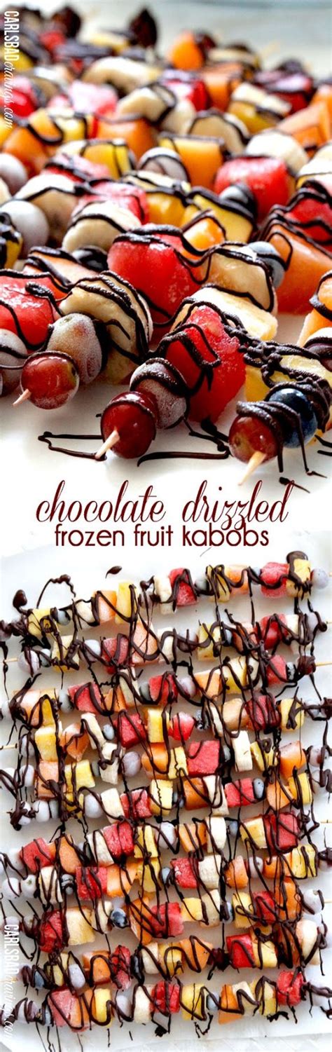 Chocolate Drizzled Frozen Fruit Skewers Cookped