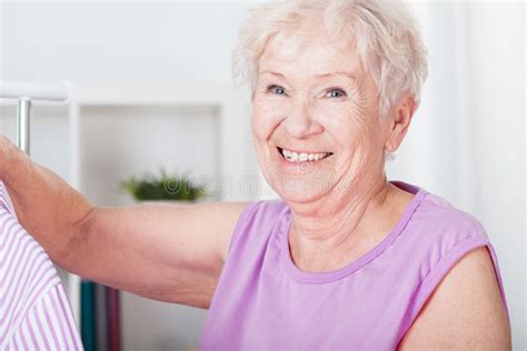 Smiling Elderly Woman Stock Image Image Of Charming 45967737