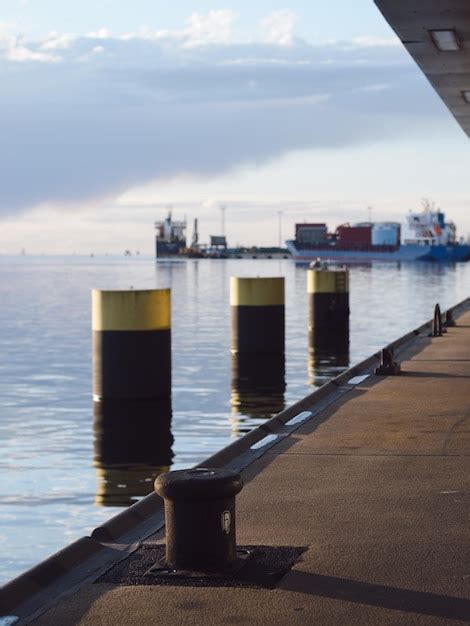 Premium Photo Close Up Of Commercial Dock By Sea Against Sky