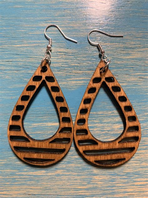 Boucles d oreilles découpées au laser en bois Etsy France