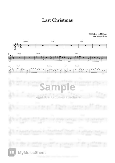 Wham Last Christmas Flute Sheet Music Sheets By Sonye Flute