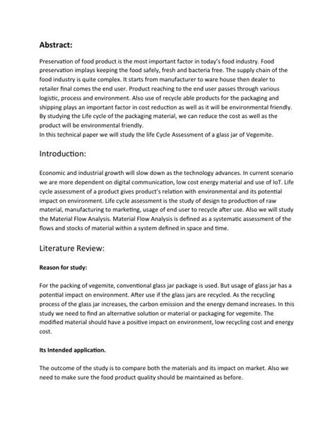 Life Cycle Assessment Of Vegemite Glass Jar Desklib