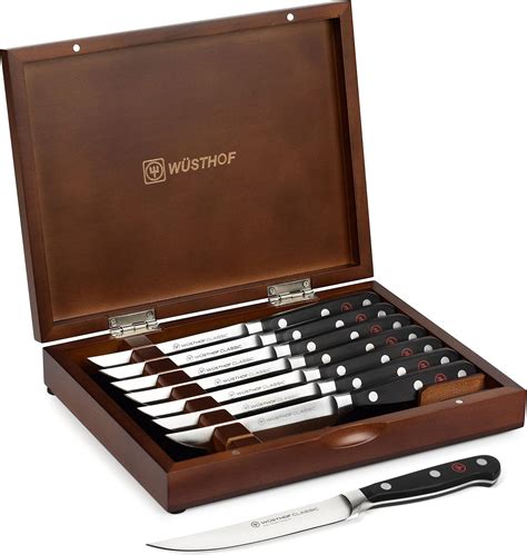 Wusthof Classic Steak Knife Set With Wood Case 8 Piece Home And Kitchen