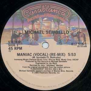 Michael Sembello Maniac Vinyl 72 12 45 RPM Single 1983