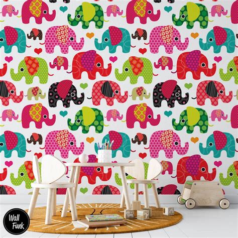 Elephant Nursery Wallpaper Removable Wall Mural Nursery - Etsy