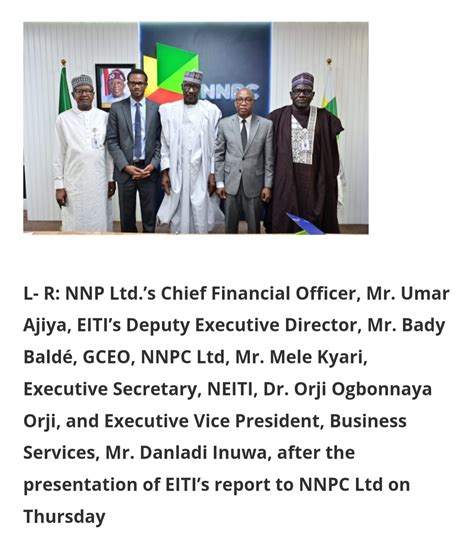 Transparency EITI Rates NNPC Ltd High In Compliance