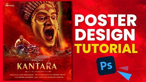 Kantara Film Poster Design Tutorial | Movie Poster Design #kantara Sapthami Gowda - YouTube