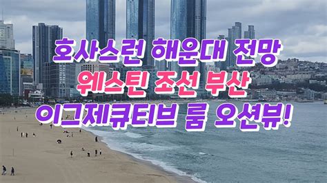 호사스런 해운대 전망~웨스틴 조선 부산 이그제큐티브 룸 오션뷰 Youtube