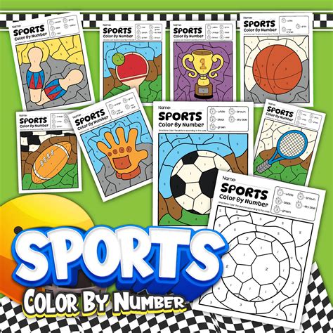 Sports Color By Number Free Coloring Pages