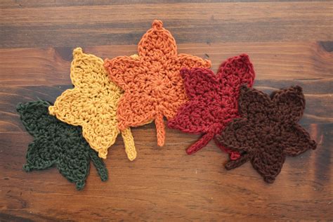 Crochet Cotton Fall Leaf Coasters Maple Leaf Coaster Set of - Etsy