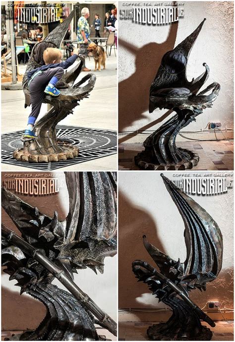 H R Giger Tribute Throne Recyclart Scrap Metal Art Recycled Art