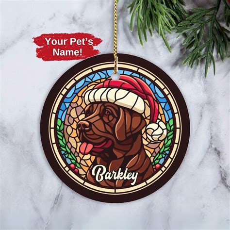 Custom Labrador Ornament Personalized Chocolate Lab Ornament Dog