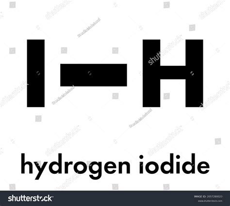 Hydrogen Iodide Hi Molecule Skeletal Formula Vetor Stock Livre De