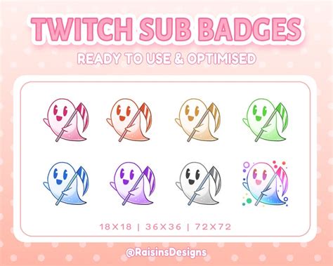 Ghost Sub Badges For Twitch Youtube Stream Bit Badges Subscriber