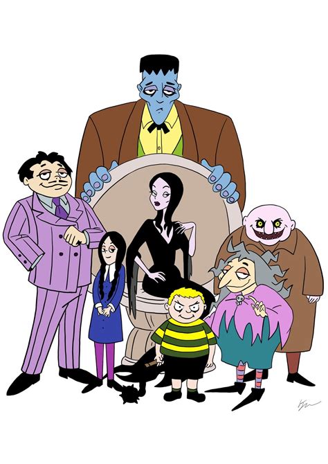 The Addams Family Cartoon Instant Download Printable Digital Drawing - Etsy