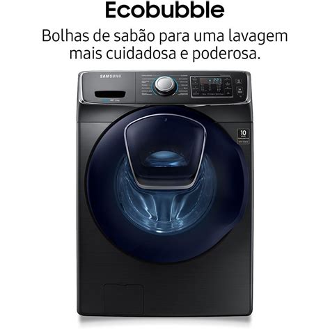 Lavadora Samsung WF15K Ecobubble E Porta AddWash WF15K6500AV Black