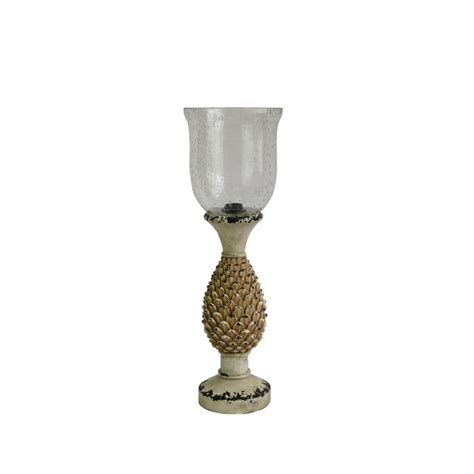 Fangio Lighting In Weathered Antique White Resin Pineapple Uplight