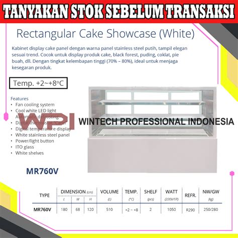 Jual Gea Mr V Rectangular Cake Showcase Pemajang Pendingin Kue