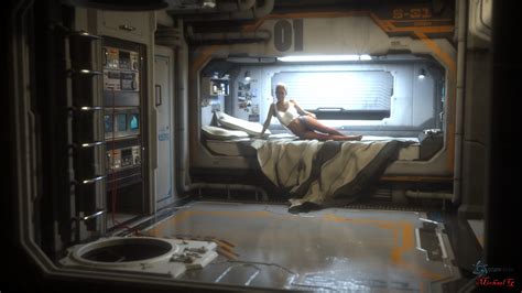 Human Mars Sci Fi Environment Spaceship Interior Cyberpunk