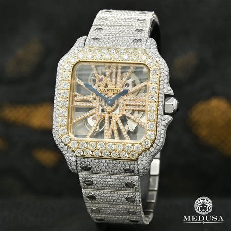 40mm Cartier Santos Skeleton - Full Iced en 2024 | Reloj cartier santos ...