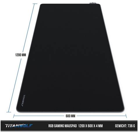 Titanwolf RGB Gaming Mauspad XXXL Logo Lightning Ab 34 95