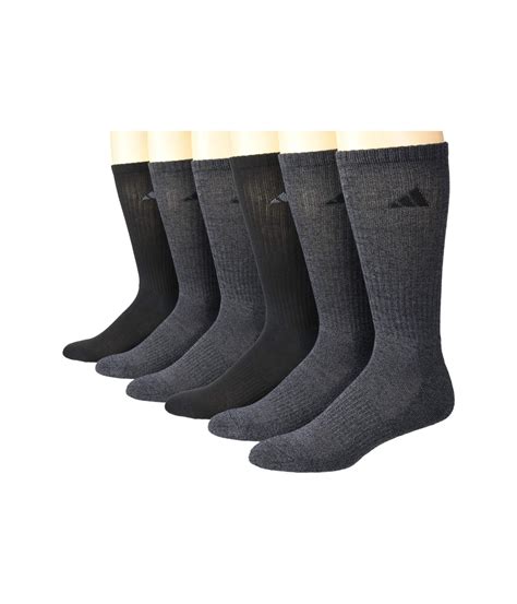 Adidas Synthetic Athletic Crew Socks 6 Pack In Black For Men Lyst