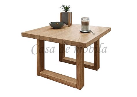 Couchtisch U Holzbeine 70x45x70cm EIKE Wildeiche massiv natur geölt