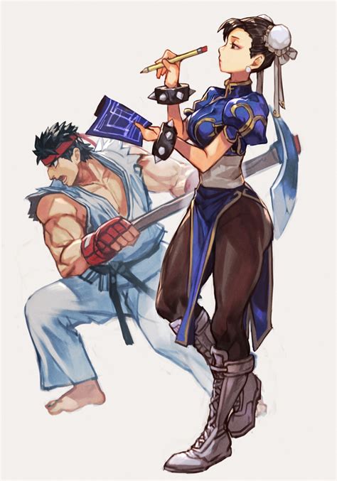 Chun Li And Ryu Street Fighter And 2 More Drawn By Hungry Clicker