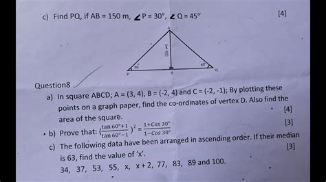 Icse Class 9 Mathematics Second Term Question Paper 2019 20 Youtube