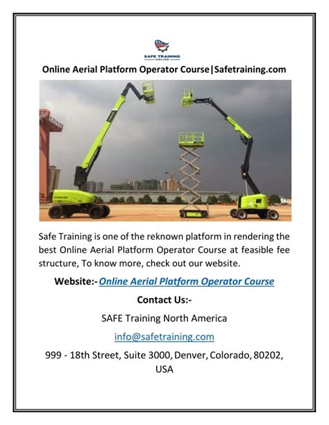 PPT Online Aerial Platform Operator Course Safetraining