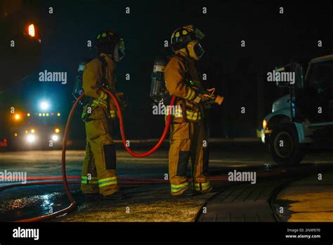 Us Marines With Aircraft Rescue And Firefighting Arff Marine