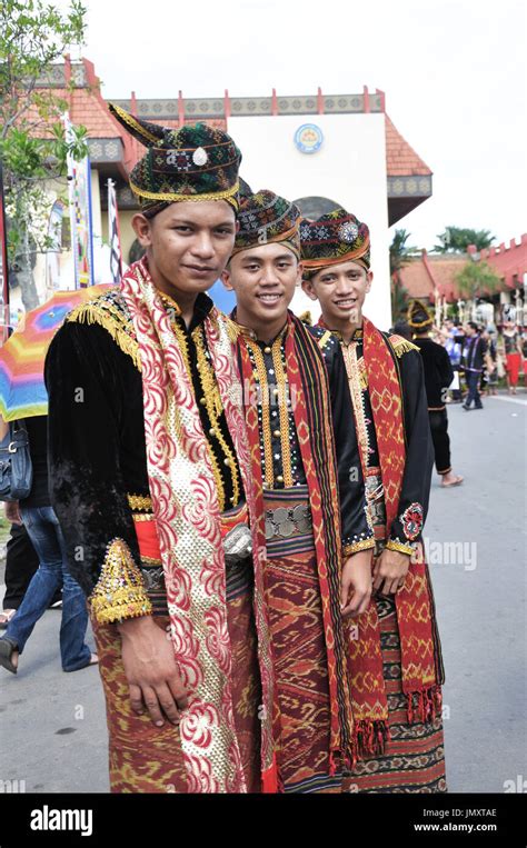 Group Of Young Malaysian Boy In Traditional Attire Stock Photo