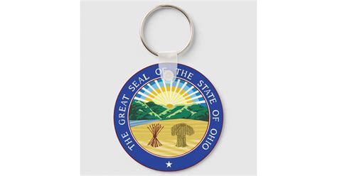 Ohio state seal america republic symbol flag keychain | Zazzle