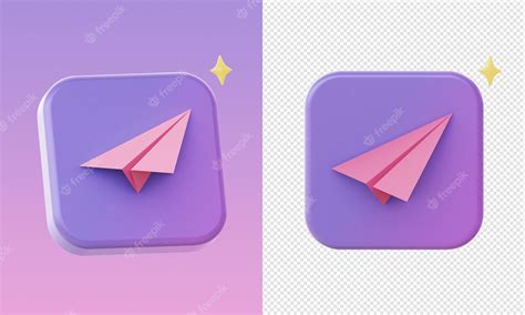 Premium Psd Simple 3d Purple Paper Plane Illustration Icons For Ui Ux