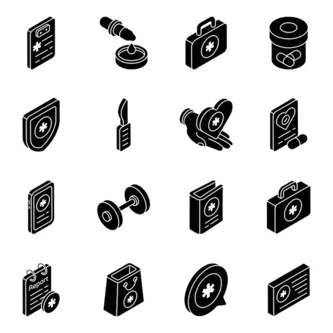 Premium Vector Pack Of Medical Glyph Icons