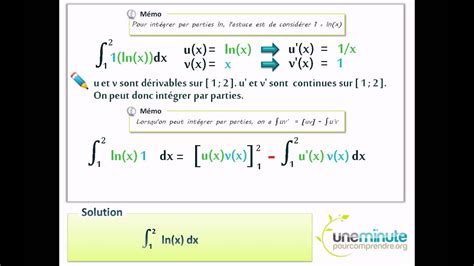 Int Gration Par Parties Une Minute Pour Comprendre Ts Youtube