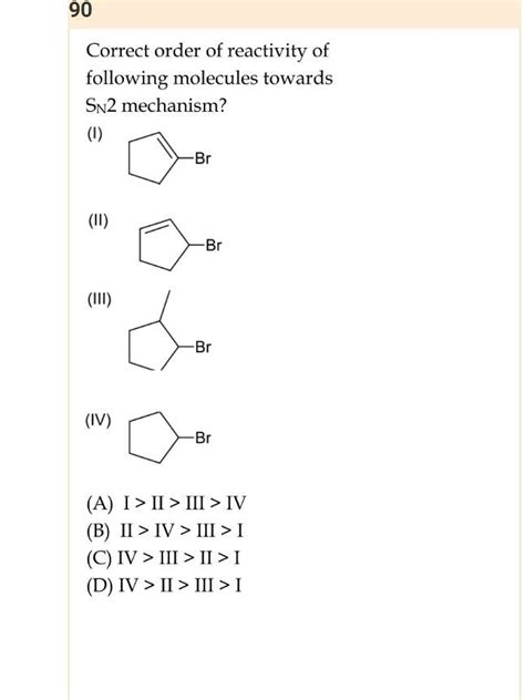 The Correct Reactivity Order Of Alcohols Towards H X Will Be