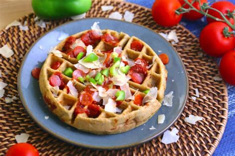 Gluten Free Pizza Waffles Savory Waffle Recipe Mind Over Munch