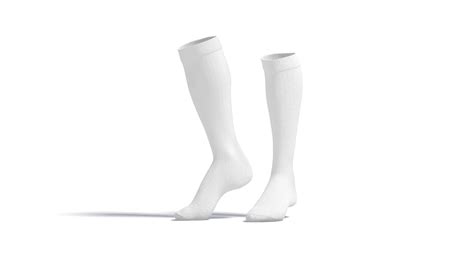 White Knee High Socks Stand On Tiptoe Fabric Sox Pair 3d Model By