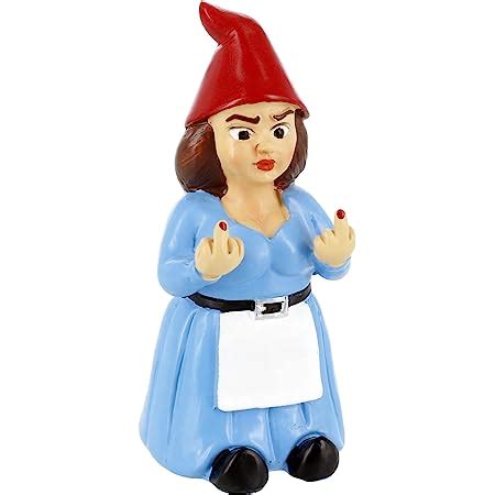 Amazon Gnometastic Middle Finger Gnome Lady Double Bird Statue