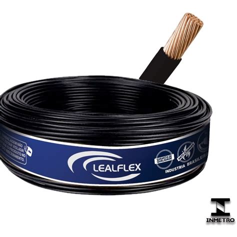 Fio Elétrico 750v Cobre Cabo Flexível 10 0mm 1m Lealflex Preto