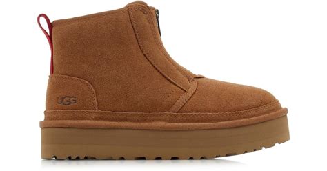 Ugg Neumel Suede Platform Ankle Boots In Brown Lyst