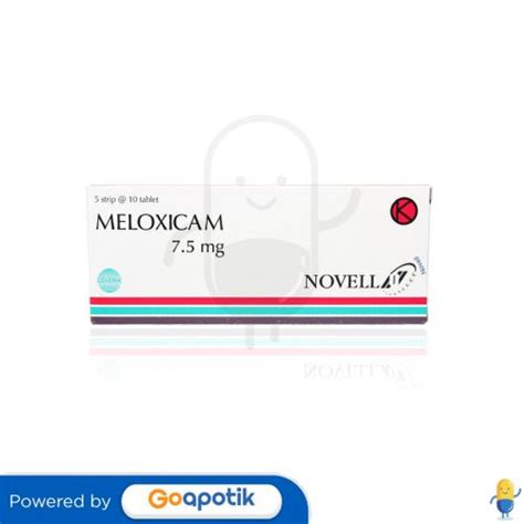 Meloxicam Novell 75 Mg Box 50 Tablet Kegunaan Efek Samping Dosis